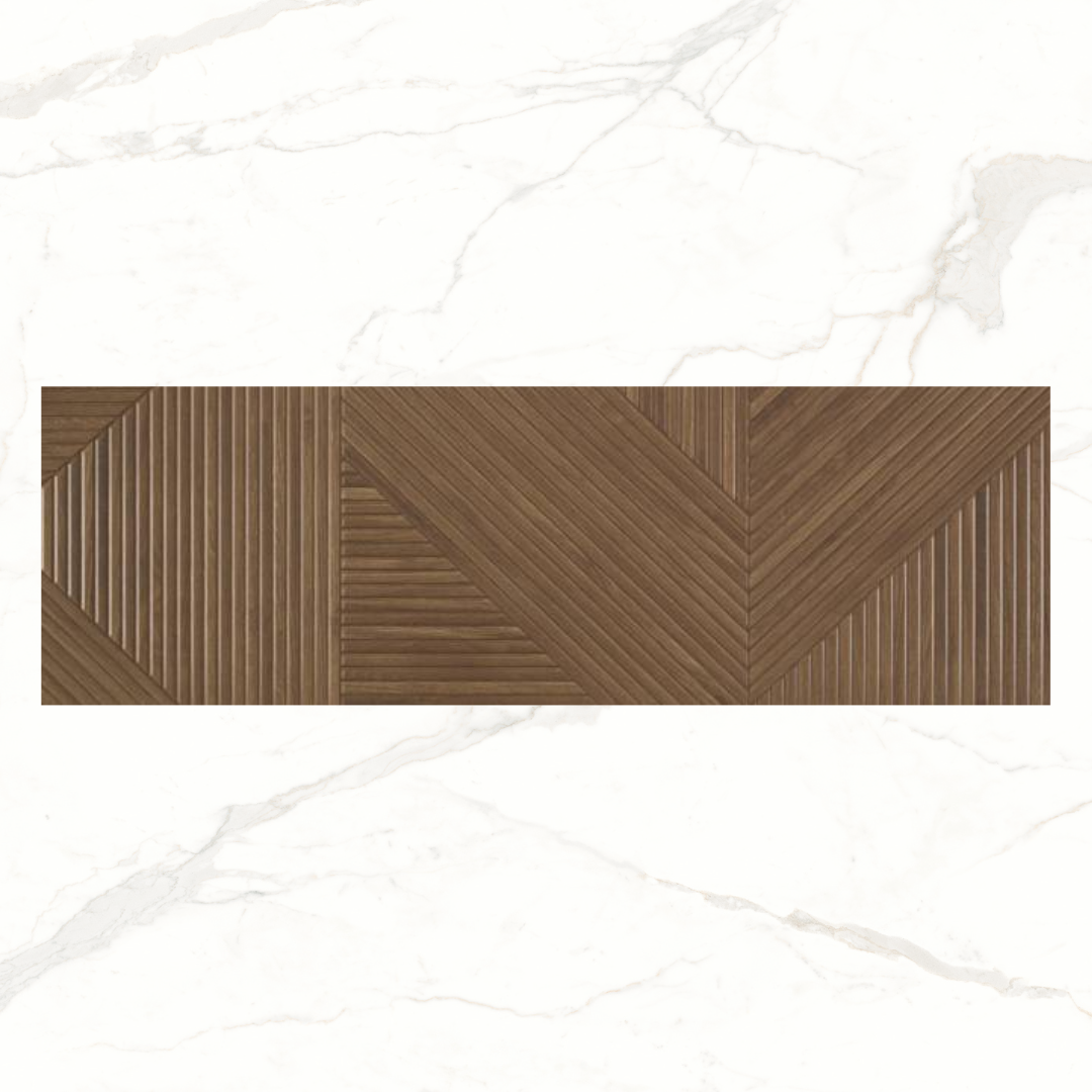 Tangram Textured Geometric Wood Effect Ceramic Wall Tiles