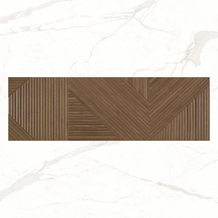 Tangram Textured Geometric Wood Effect Ceramic Wall Tiles