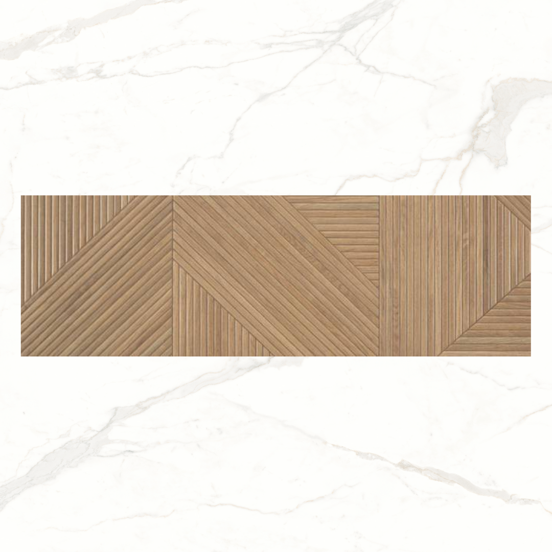 Tangram Textured Geometric Wood Effect Ceramic Wall Tiles