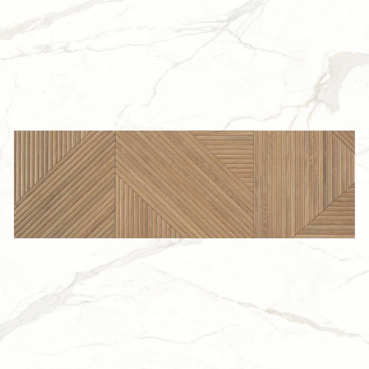 Tangram Textured Geometric Wood Effect Ceramic Wall Tiles