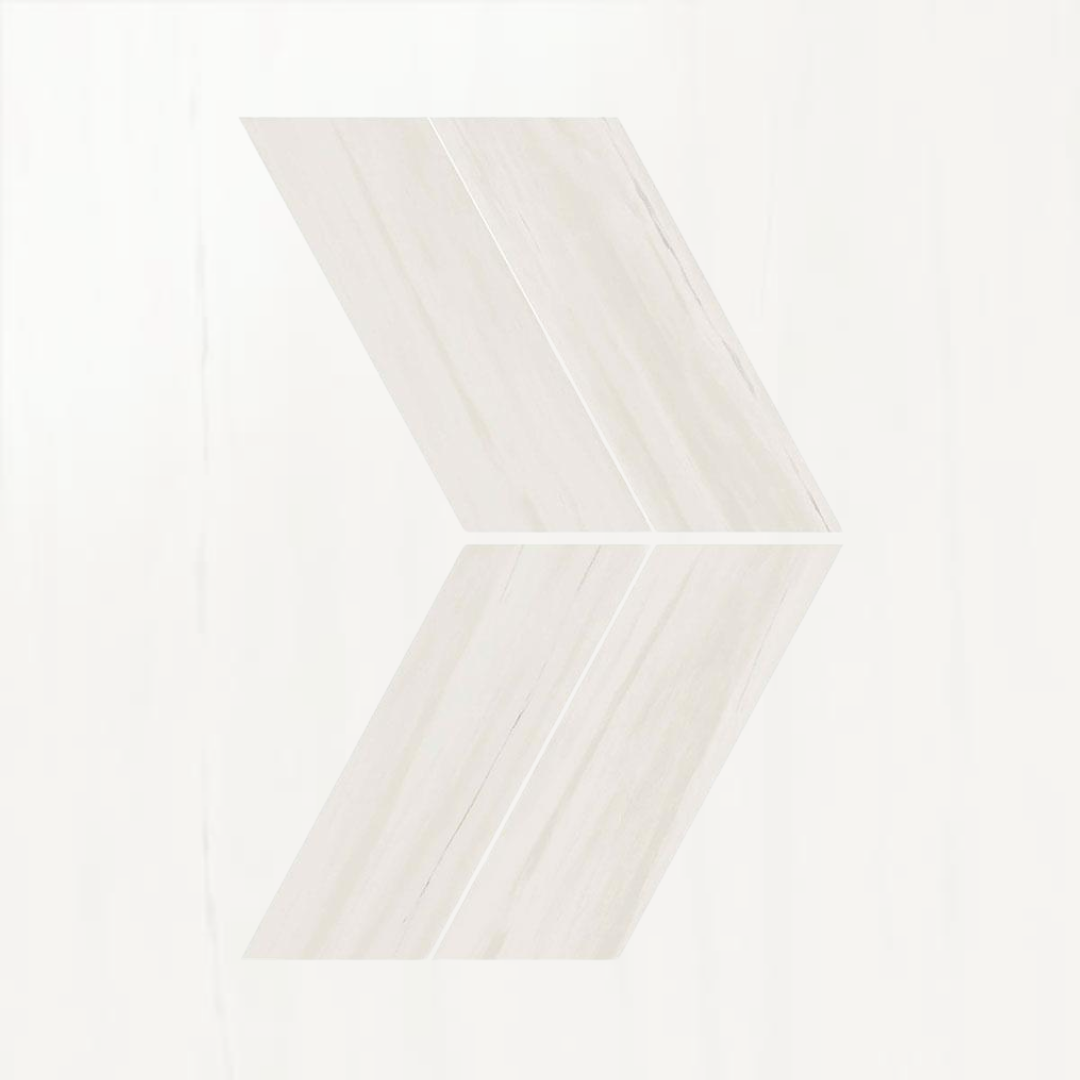 Marvel Bianco Dolomite Chevron Porcelain Wall and Floor Tile