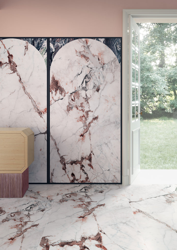 Policroma Breccia Matt Red Vein Marble Effect Tile