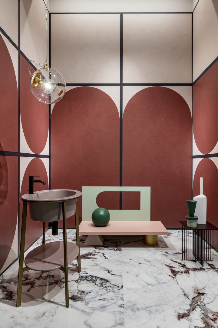 Policroma Breccia Matt Red Vein Marble Effect Tile