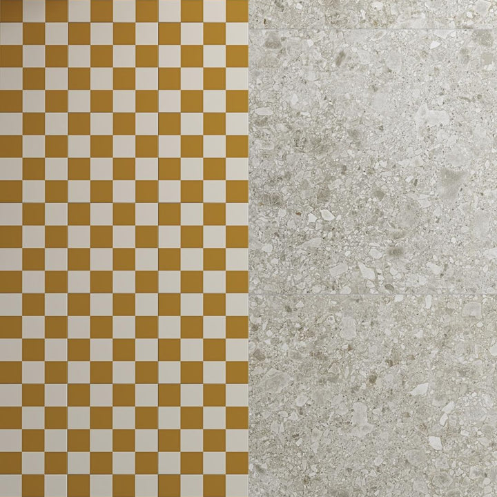 Surf Makai Ocre Checker Board Wall and Floor Tile