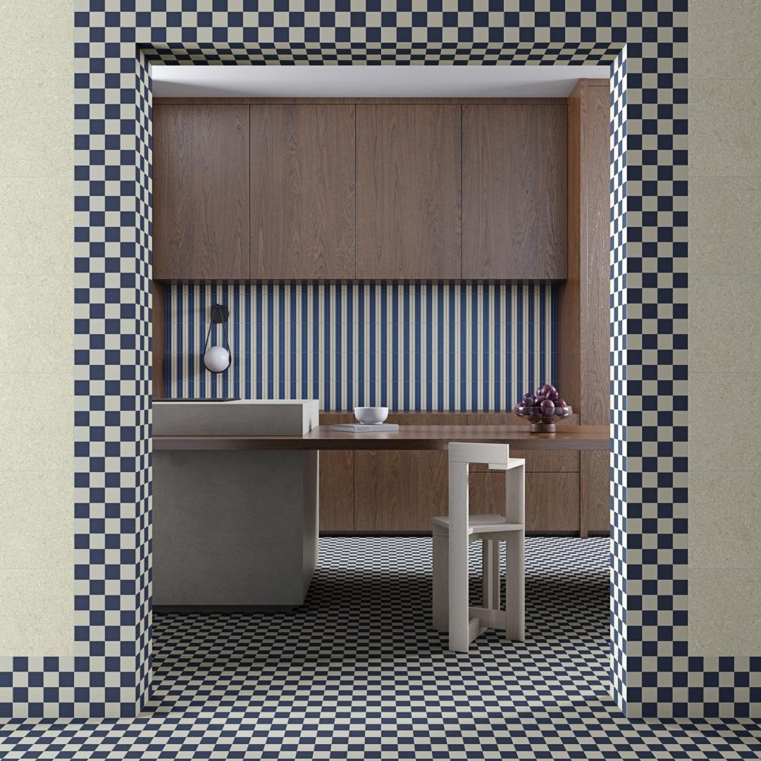 Surf Makai Azul Checker Board Wall and Floor Tile