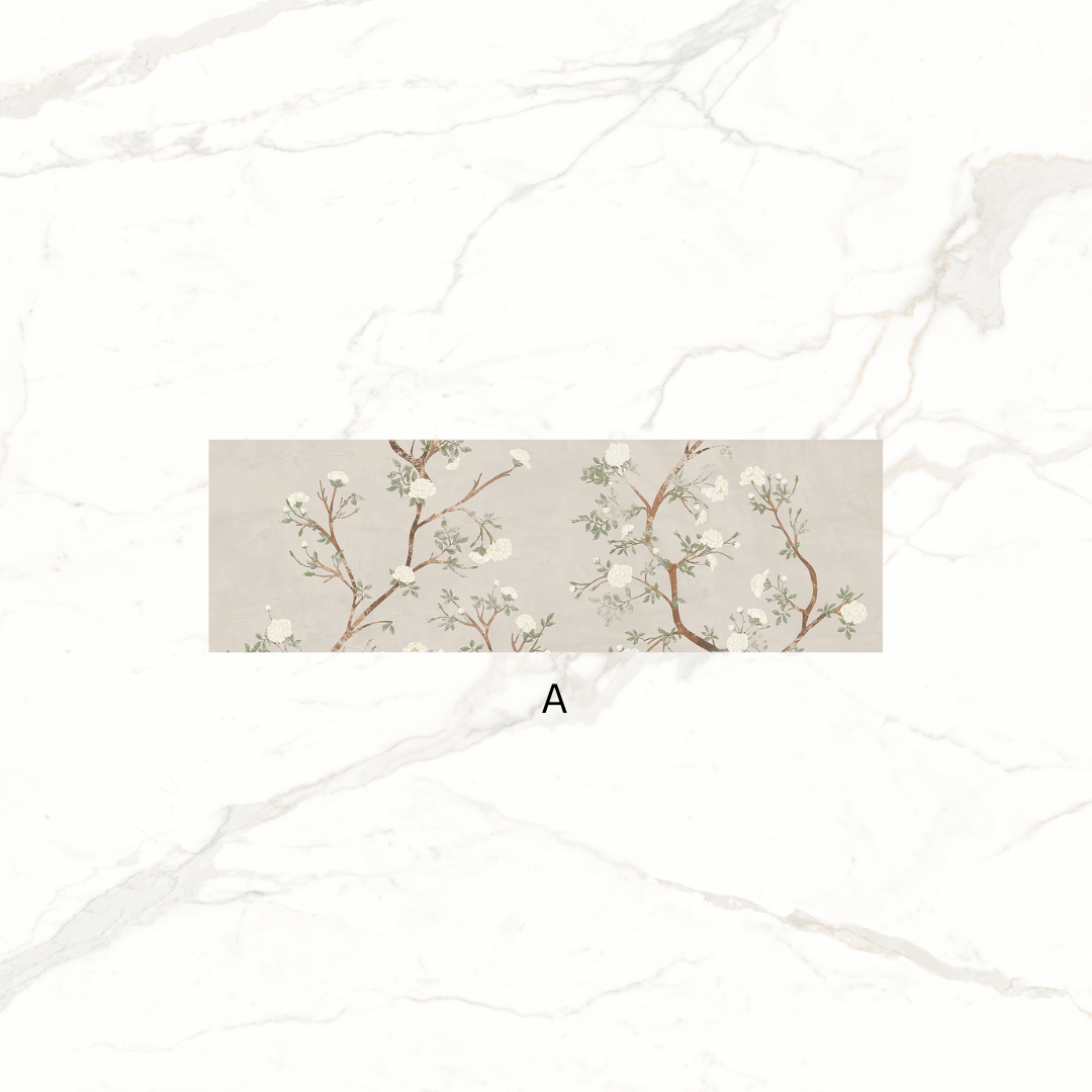Enya Stone and Floral Effect Ceramic Wall Tile