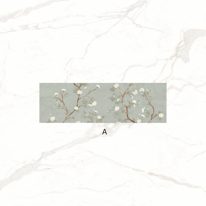 Enya Sage Stone and Floral Effect Ceramic Wall Tile