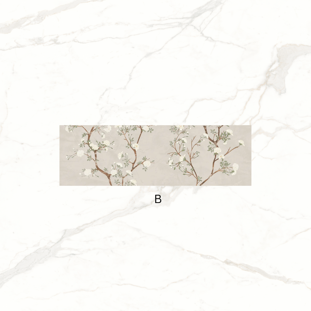 Enya Stone and Floral Effect Ceramic Wall Tile