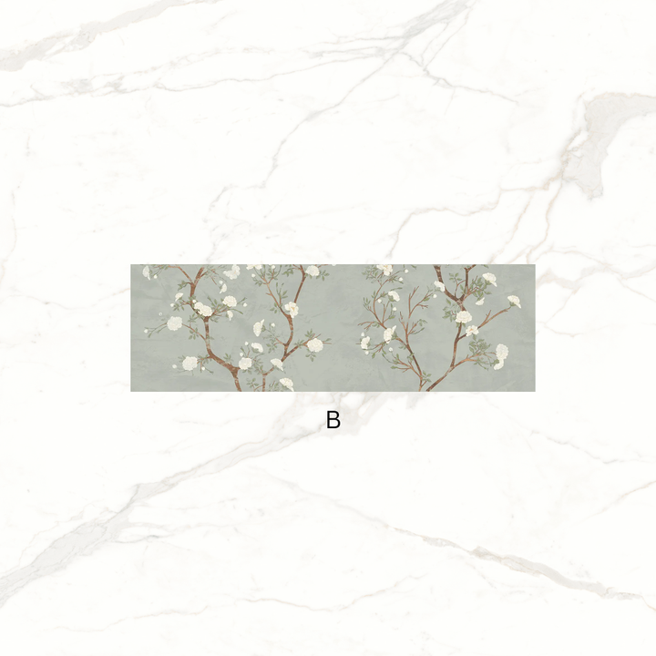 Enya Sage Stone and Floral Effect Ceramic Wall Tile