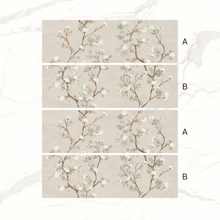Enya Stone and Floral Effect Ceramic Wall Tile