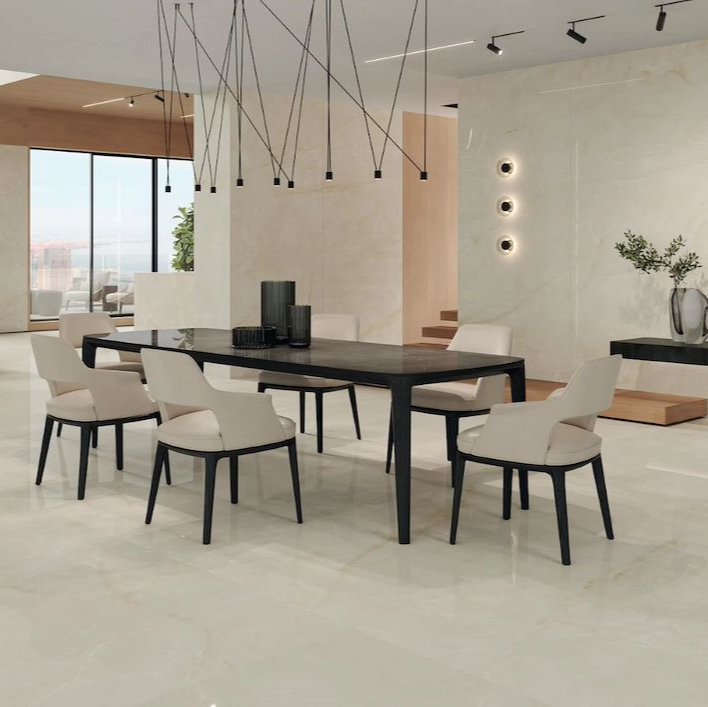 Marvel Onyx White Polished Marble Onyx Effect Porcelain Tile