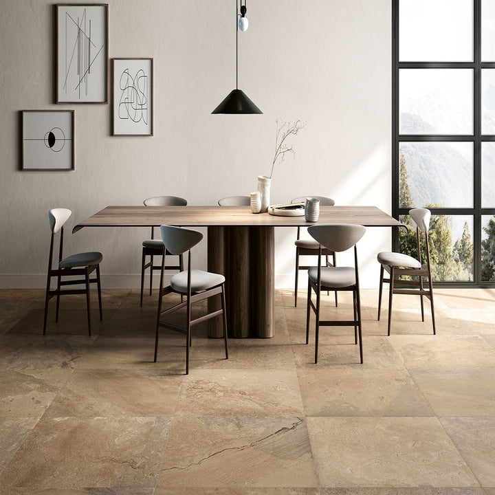 Tuffeau Terra Flagstone Effect Porcelain Wall and Floor Tile