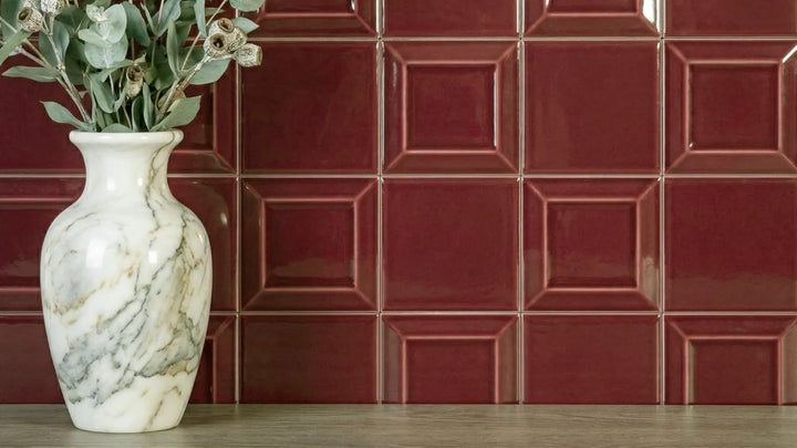 Metropolis Deep Red Metro Ceramic Wall Tile
