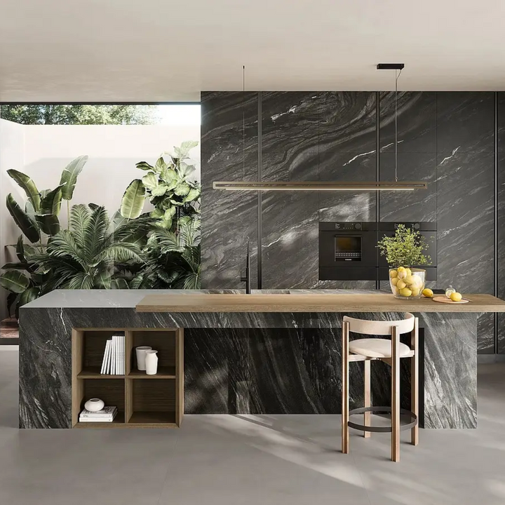 Marvel Diva Black Tempest Marble Effect Porcelain Wall and Floor tile