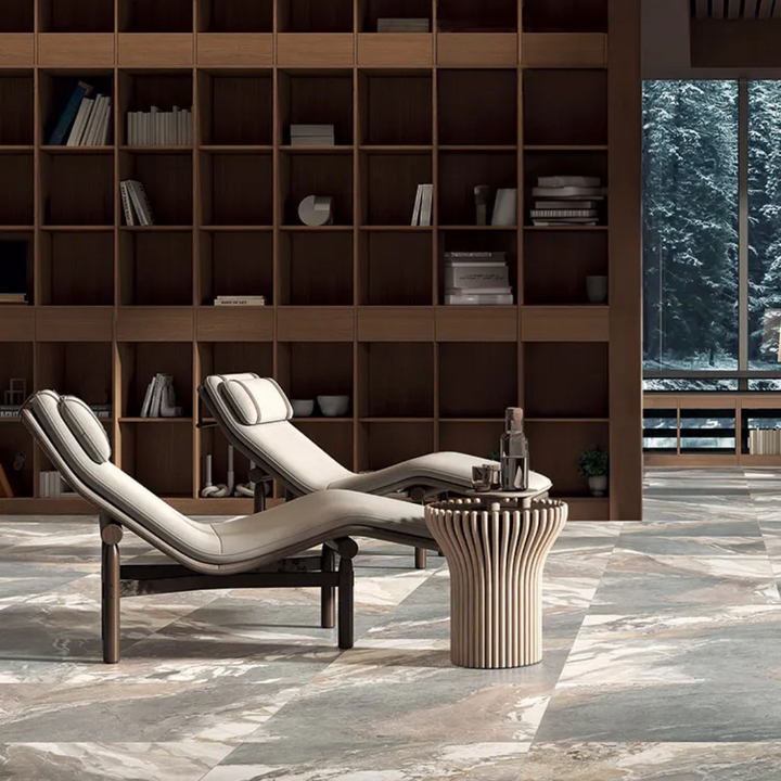 Blend Marble Effect Porcelain Matt Tile