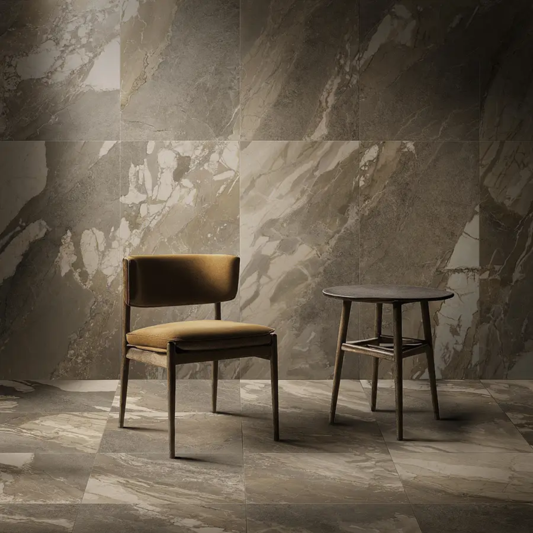Blend Marble Effect Porcelain Matt Tile