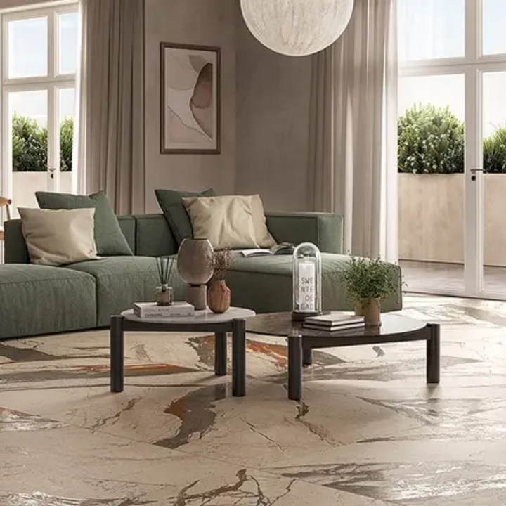 Gallerie Breccia Pheonix Leathered Marble Effect Porcelain Wall and Floor Tile
