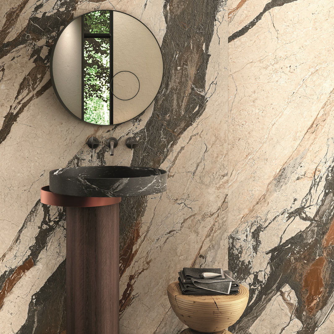 Gallerie Breccia Pheonix Leathered Marble Effect Porcelain Wall and Floor Tile