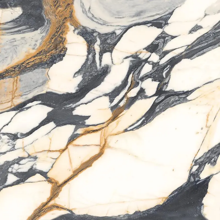 Gallerie Calacatta Picasso Leathered Marble Effect Porcelain Wall and Floor Tile