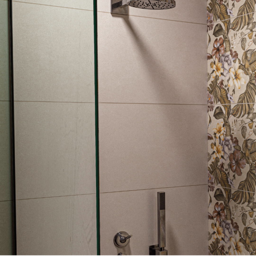 Gravity Cement Floral Decorative Porcelain Wall Tile