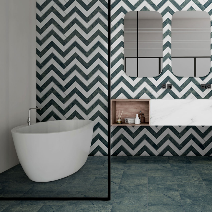 Classica Verde Guatemala Marble Effect Porcelain Wall and Floor Tile