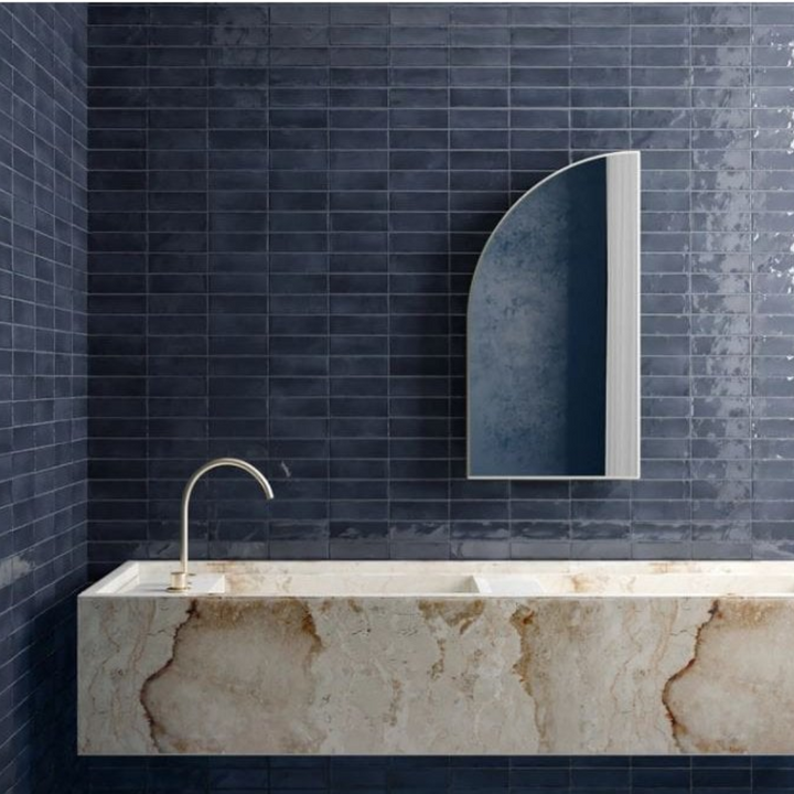 Indra Blue Small Format Gloss Ceramic Wall Tile