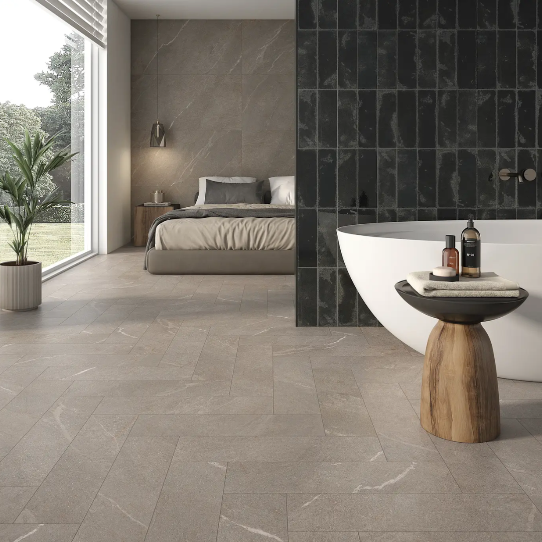 Dhara Neutral Stone Effect Porcelain Wall and Floor Tile