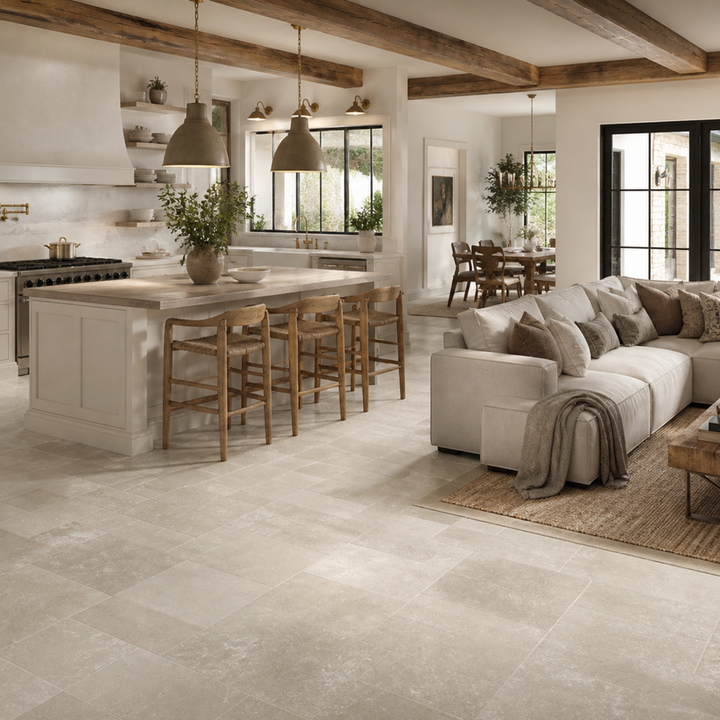 Casa Stone Grigio Farmhouse Flagstone Effect Porcelain Wall and Floor Tile
