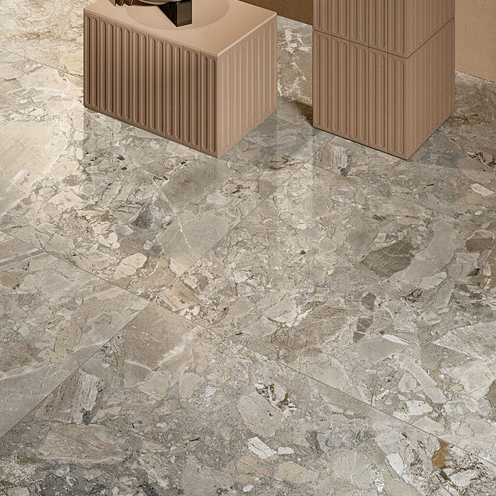 Fusion Wildflower Ash Stone Effect Porcelain Wall and Floor Tile