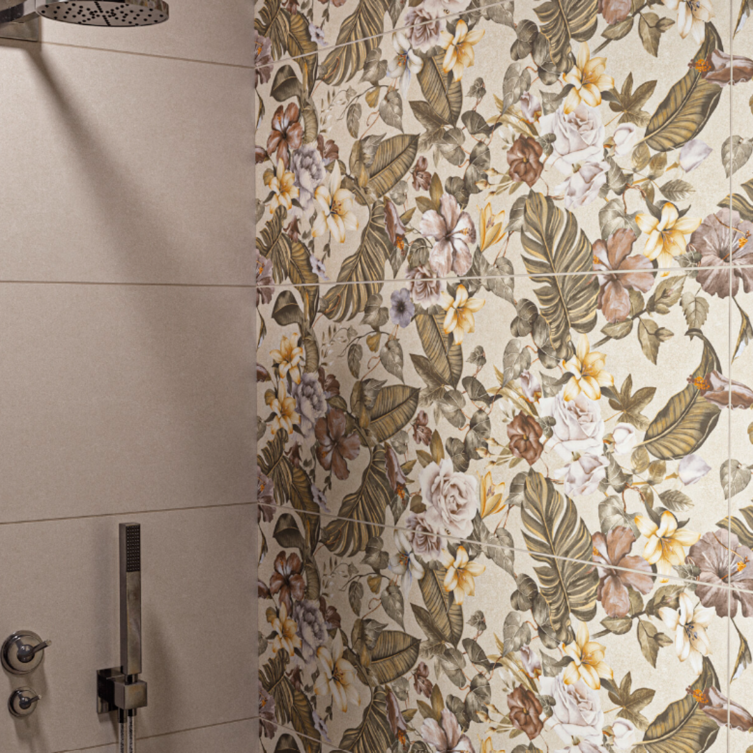 Gravity Cement Floral Decorative Porcelain Wall Tile