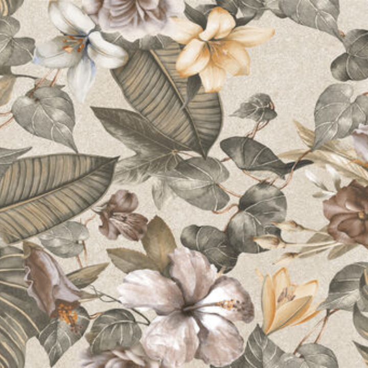 Gravity Cement Floral Decorative Porcelain Wall Tile