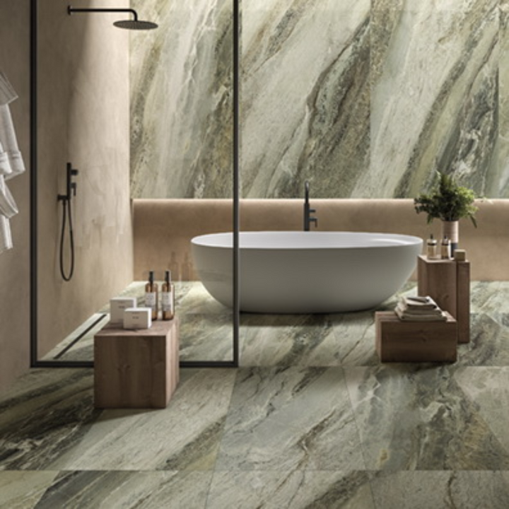 Gallerie Collection Marble Effect Polished Porcelain Wall and Floor Tile