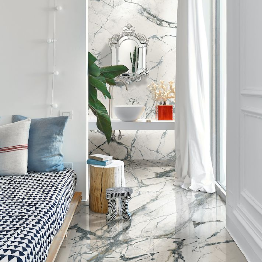 Gallerie Collection Marble Effect Polished Porcelain Wall and Floor Tile