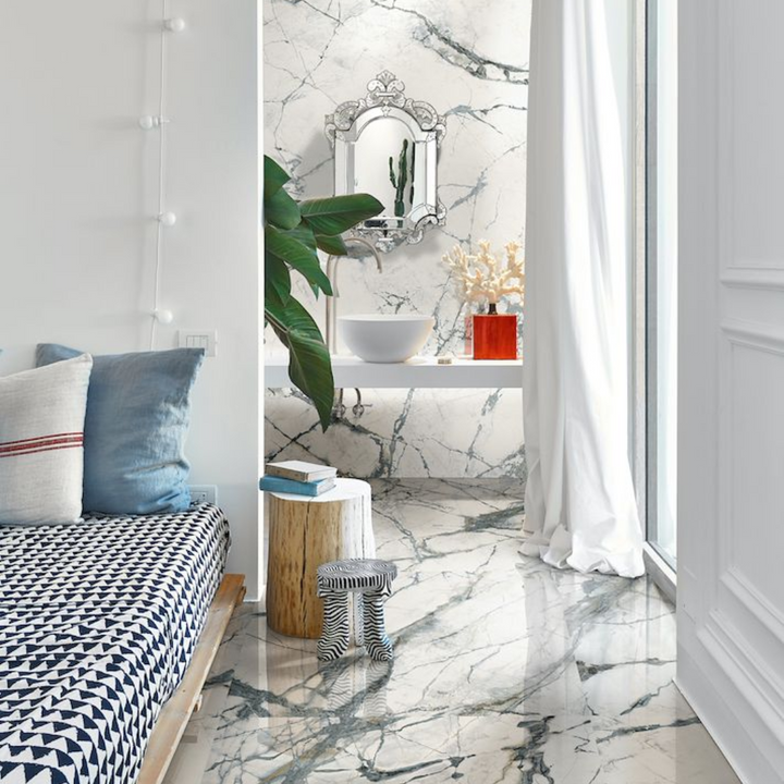 Gallerie Collection Marble Effect Polished Porcelain Wall and Floor Tile