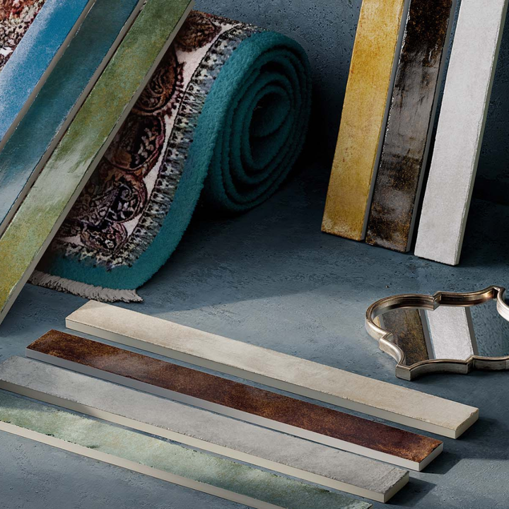 Majolica Narrow Small Format Decorative Porcelain Wall Tiles