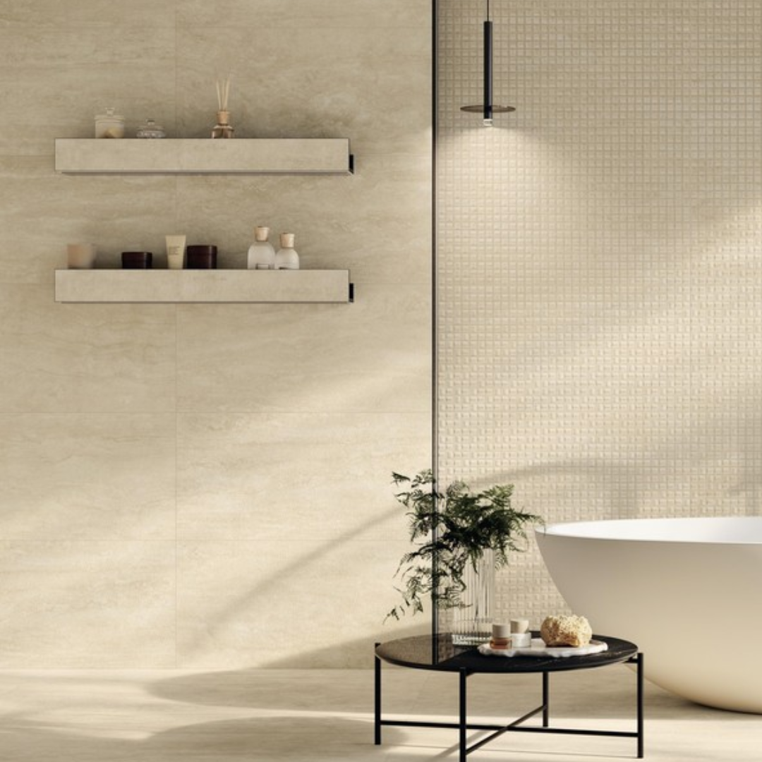 Marvel T Travertine Effect Porcelain Wall and Floor Tile