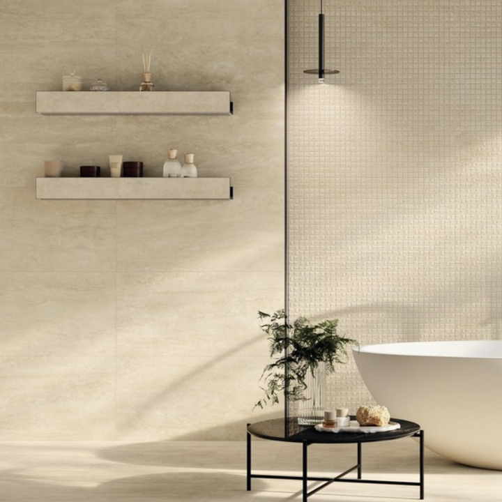 Marvel T Travertine Effect Porcelain Wall and Floor Tile
