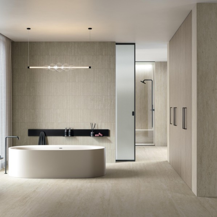 Marvel Travertine Vein Stone Effect Porcelain Wall and Floor Tile