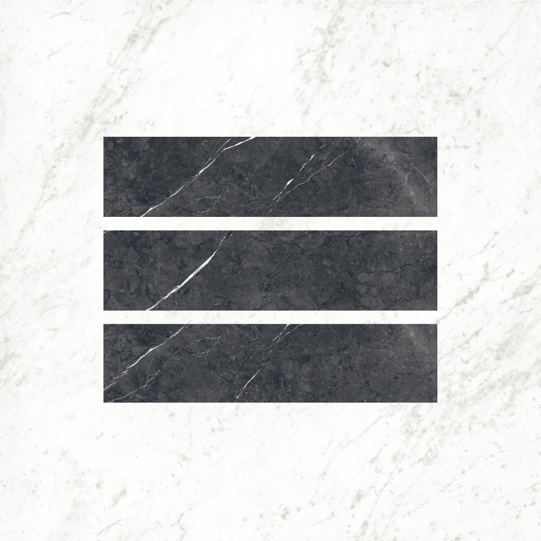 Eterna Marmo Marquina Small Format Marble Effect Porcelain Wall and Floor Tile