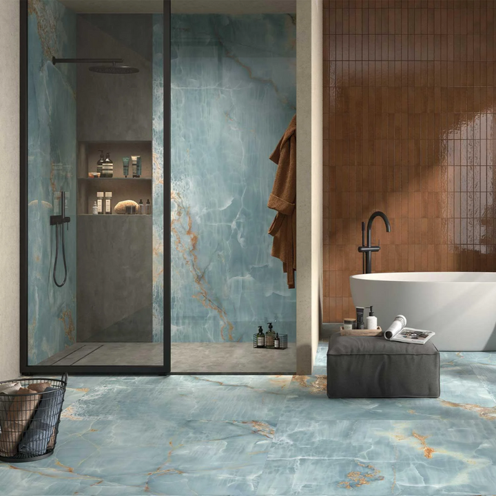 Gallerie Collection Marble Effect Polished Porcelain Wall and Floor Tile