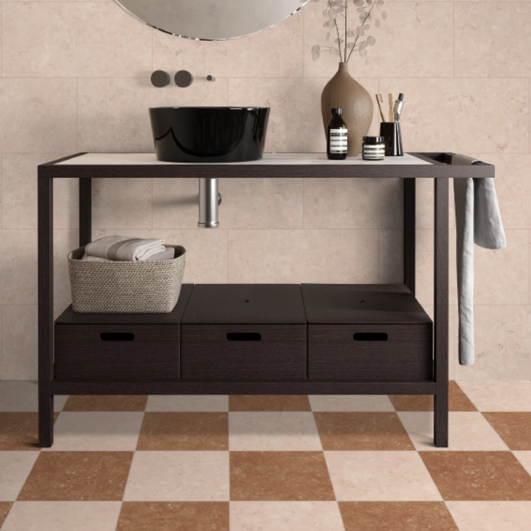 Classica Rosso Verona Marble Effect Porcelain Wall and Floor Tile