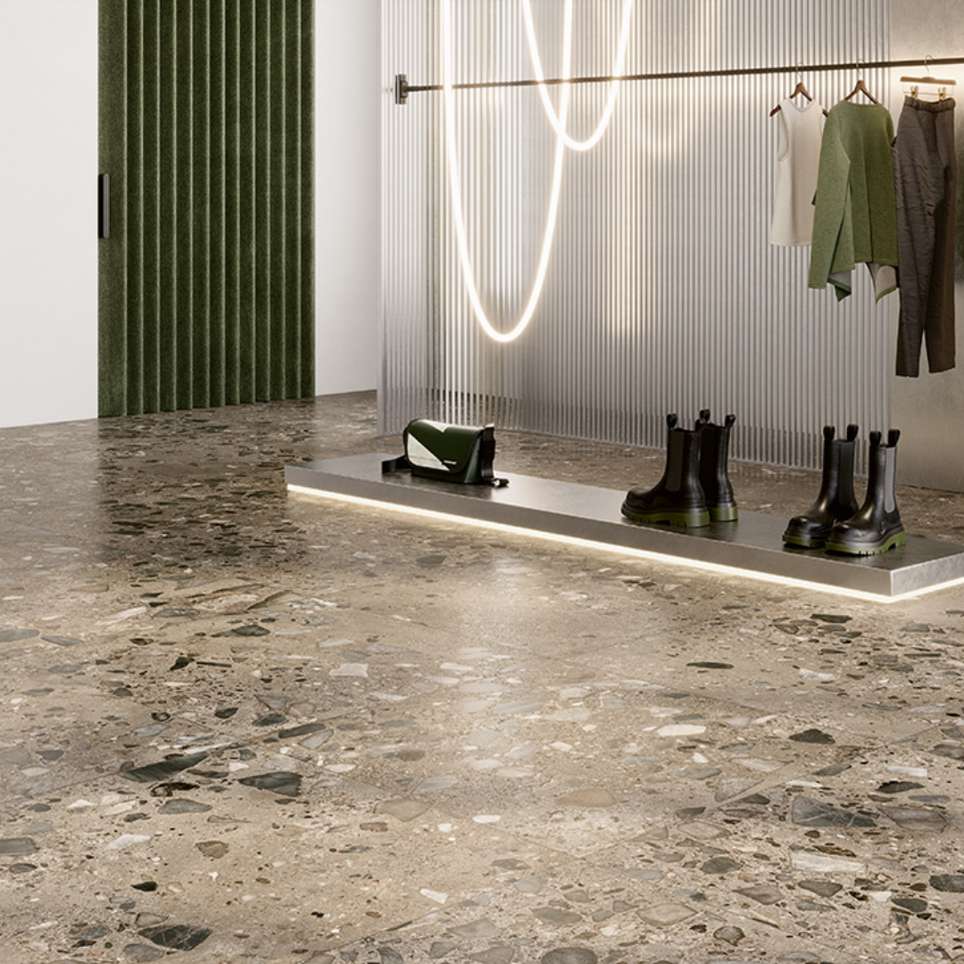 Ciottoli Sassi Large Speckled Terrazzo Effect Porcelain Wall and Floor Tile