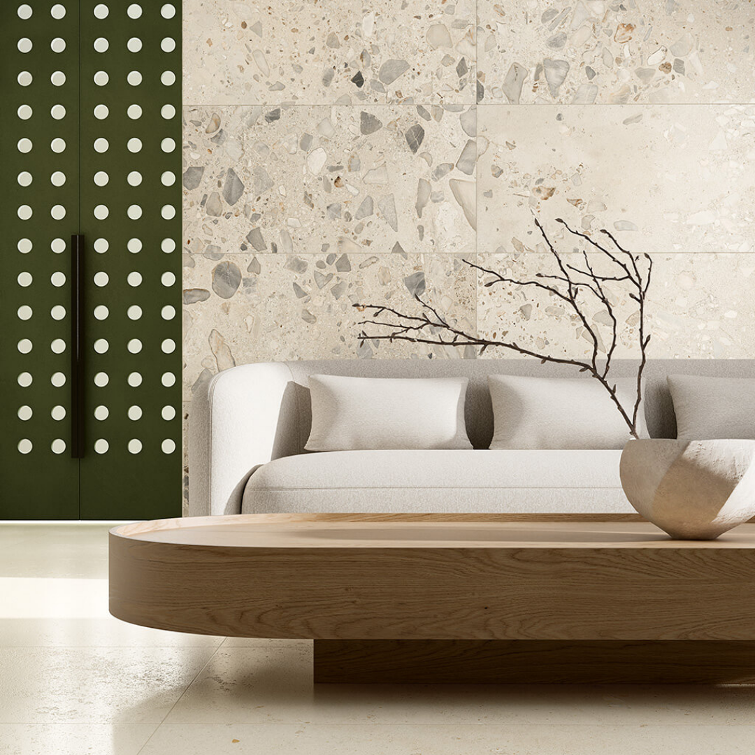 Ciottoli Sassi Large Speckled Terrazzo Effect Porcelain Wall and Floor Tile
