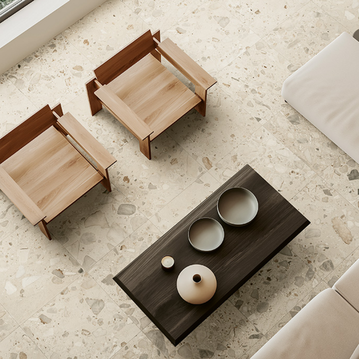 Ciottoli Sassi Large Speckled Terrazzo Effect Porcelain Wall and Floor Tile