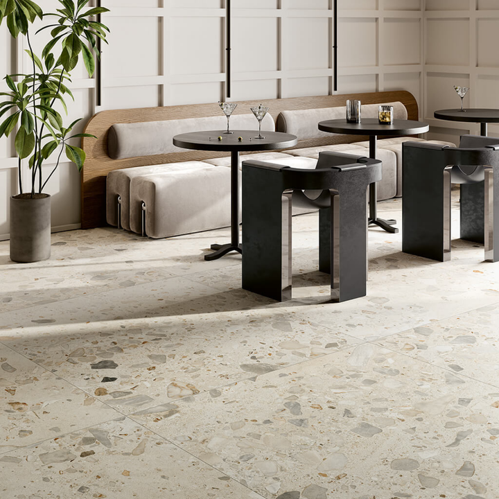Ciottoli Sassi Large Speckled Terrazzo Effect Porcelain Wall and Floor Tile