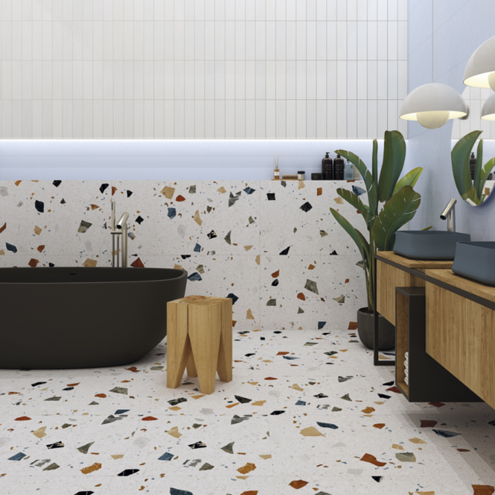 Straciatella Nacar Matt Terrazzo Effect Porcelain Tile