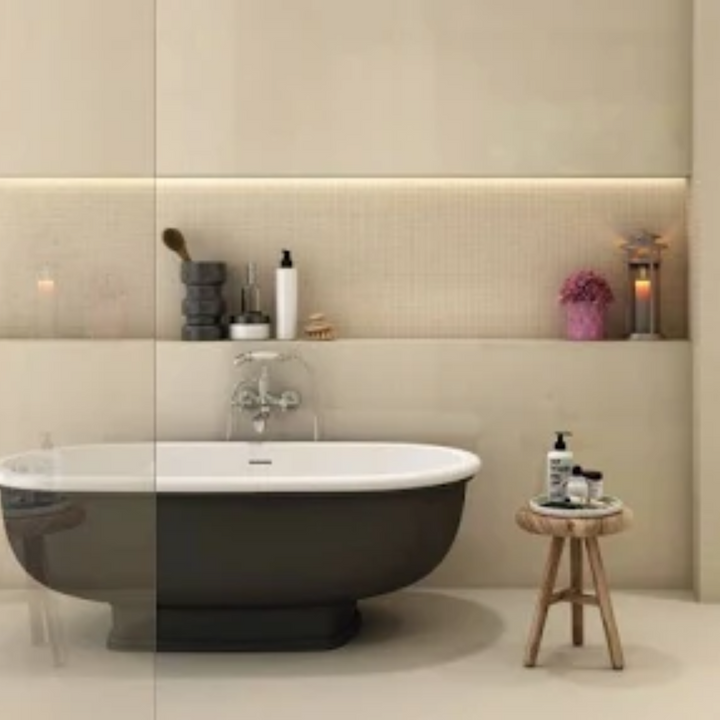 Turnberry Ivory Polished Stone Effect Porcelain Wall and Floor Tile